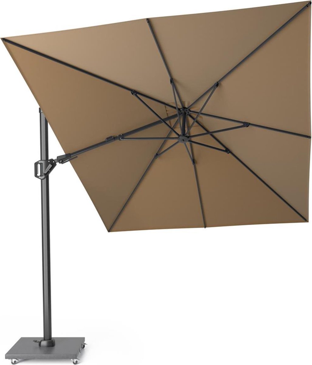 Platinum Sun & Shade - Zweefparasol - Challenger T² - 350x260cm - Taupe - Dubbel Kantelbaar - 360° Draaibaar - 96% UV protectie (8720039161504)