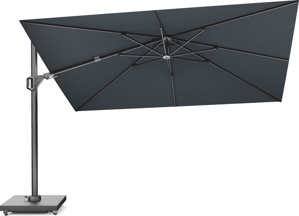 Platinum Sun & Shade - Zweefparasol - Challenger T² Premium - 260x350 cm - Faded Black - Dubbel Kantelbaar - 360° Draaibaar - 98% UV protectie (8720039169647)