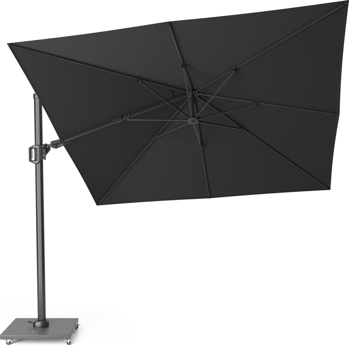 Platinum Sun & Shade - Zweefparasol - Challenger T² Premium - 300x300 cm - Faded Black - Dubbel Kantelbaar - 360° Draaibaar - 98% UV protectie (8717591772644)