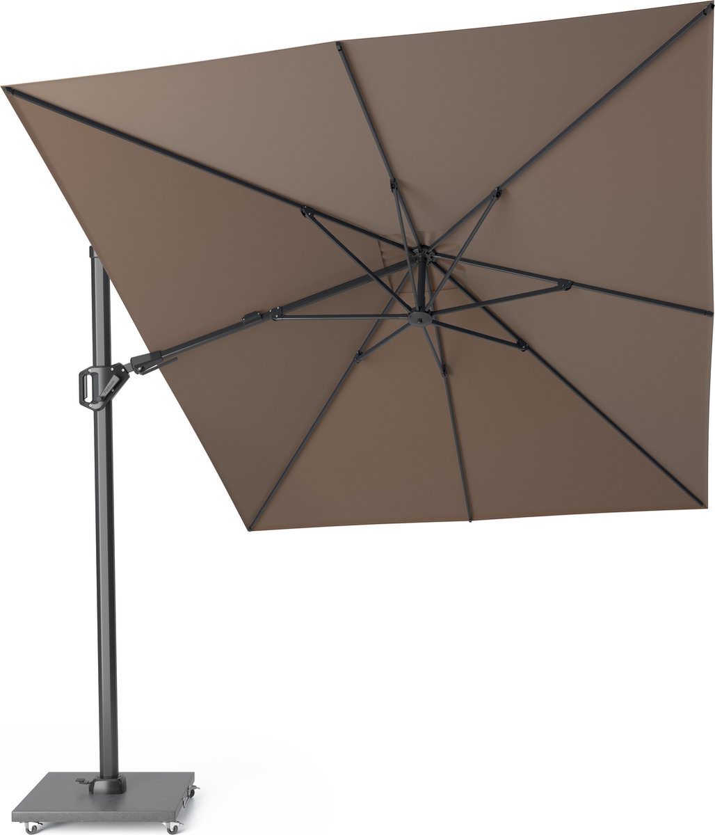 Platinum Sun & Shade - Zweefparasol - Challenger T² Premium - 350x260cm - Havana - Dubbel Kantelbaar - 360° Draaibaar - 98% UV protectie (8720039162693)