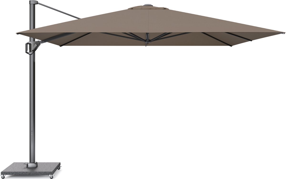 Platinum Sun & Shade - Zweefparasol - Challenger T² Telescope - 350x350cm - Havana - Dubbel Kantelbaar - 360° Draaibaar - 98% UV protectie (8720039161566)