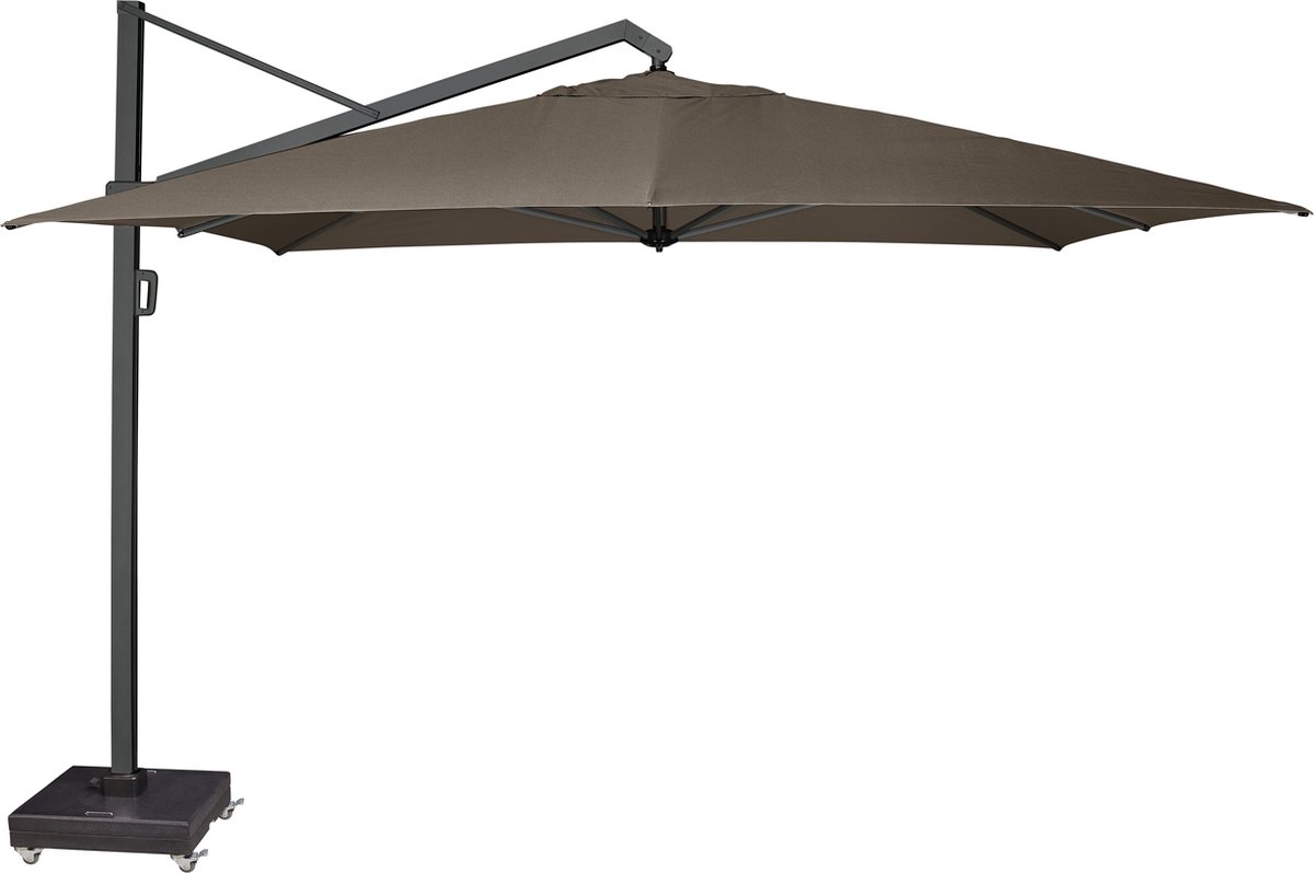 Platinum Sun & Shade - Zweefparasol - Icon Premium - 400x300 cm - Havana - Kantelbaar - 360° Draaibaar - 98% UV protectie (8717591772453)