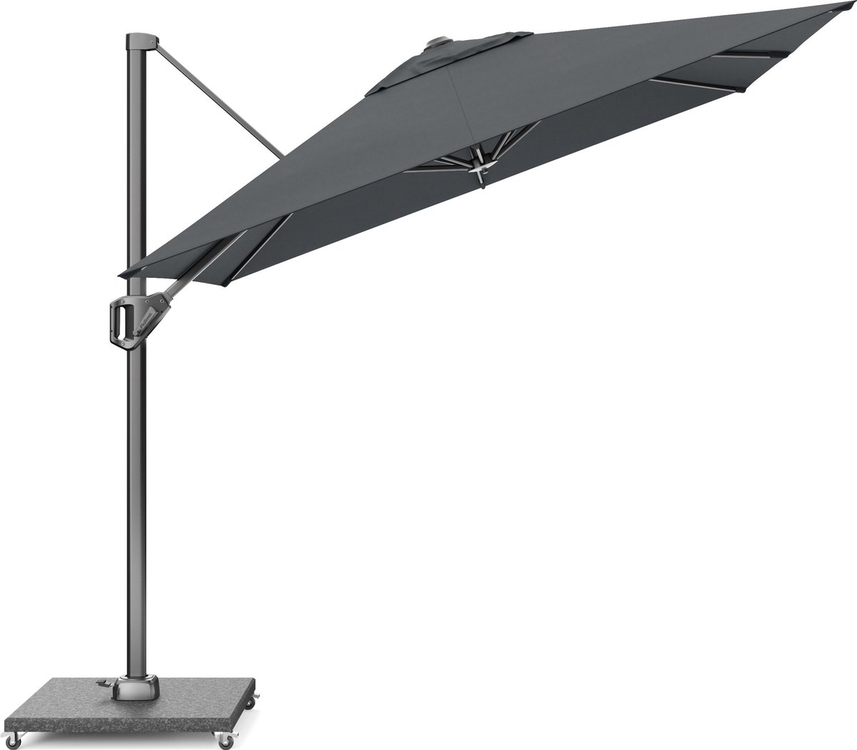 Platinum Sun & Shade - Zweefparasol - Voyager T1 - 250x250cm - Antraciet - Kantelbaar - 360° Draaibaar - 96% UV protectie (8720039162624)