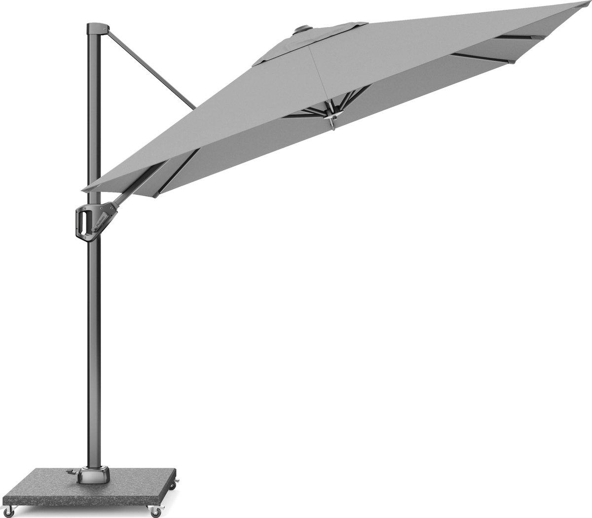 Platinum Sun & Shade - Zweefparasol - Voyager T1 - 250x250cm - Lichtgrijs - Kantelbaar - 360° Draaibaar - 96% UV protectie (8720039162631)