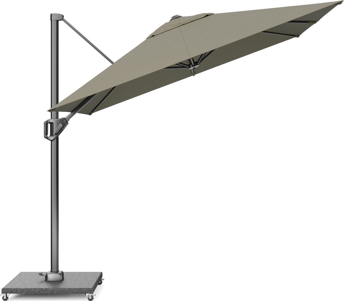 Platinum Sun & Shade - Zweefparasol - Voyager T1 - 250x250cm - Taupe - Kantelbaar - 360° Draaibaar - 96% UV protectie (8720039162648)