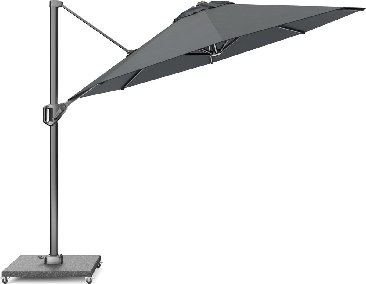 Platinum Sun & Shade - Zweefparasol - Voyager T1 - ⌀300cm - Antraciet - Kantelbaar - 360° Draaibaar - 96% UV protectie (8720039162594)