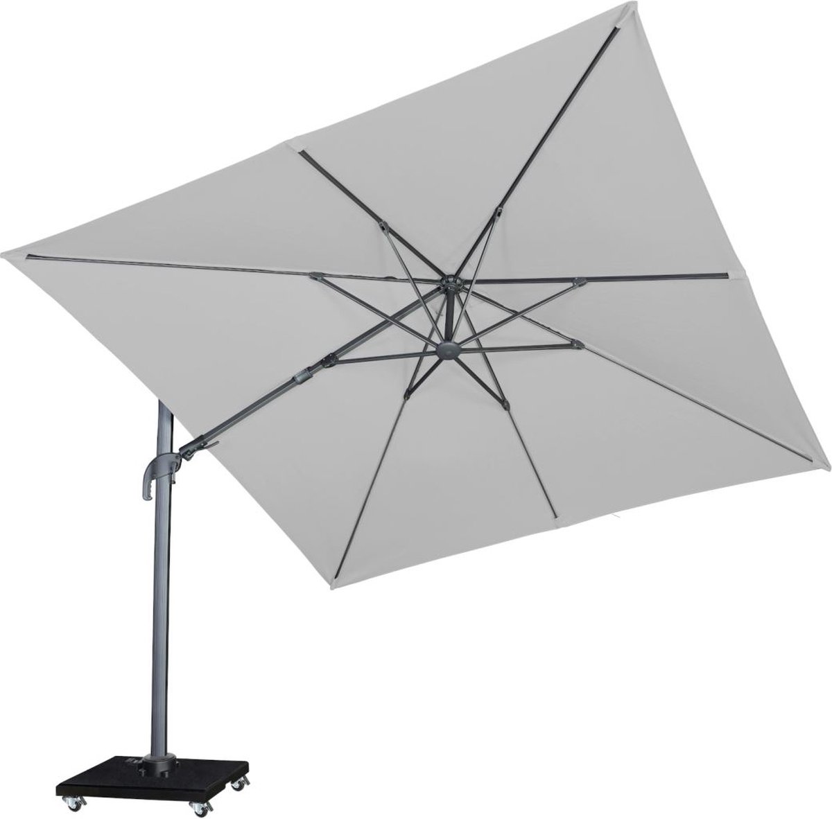 Platinum Zweefparasol Summer T2 Light Grey 300 x 300 cm (8717591774037)