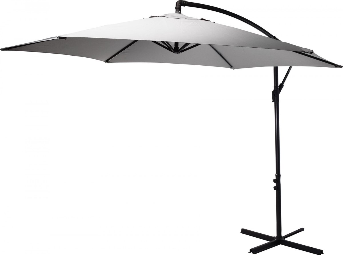 Pro Garden Zweefparasol Banana 300 Cm Aluminium Lichtgrijs (8719987353543)