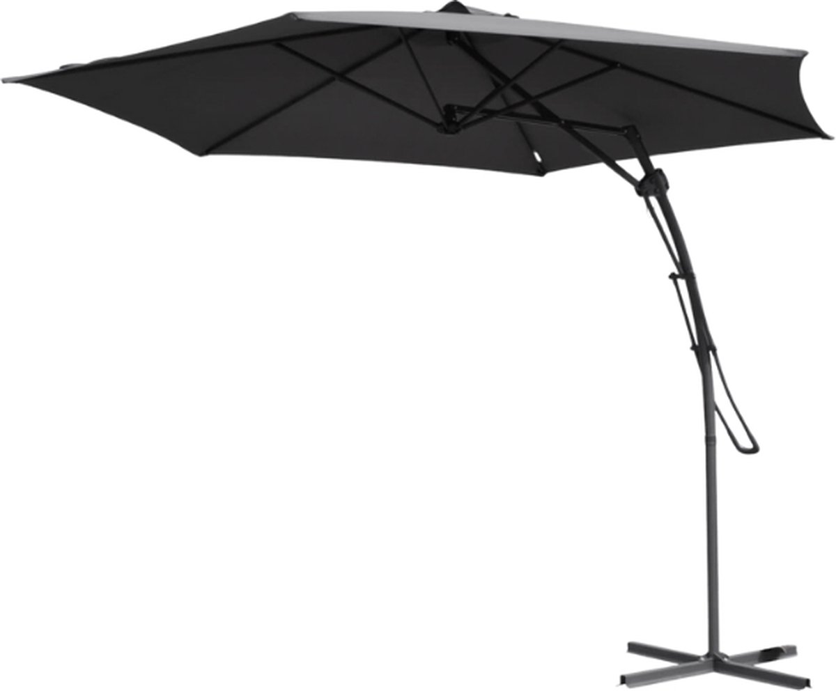 Push-up zweefparasol - ⌀ 300 cm - Antraciet (8711295989759)