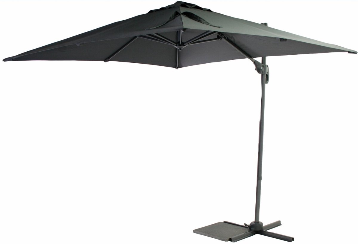 SenS-Line Honolulu zweefparasol vierkant - 250x250 cm - Antraciet (8718026001605)