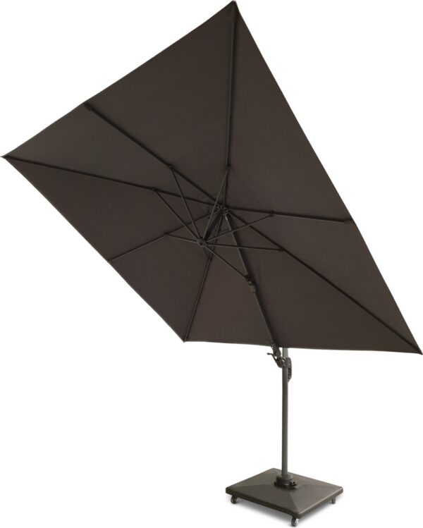 Solus | Zweefparasol | Grijs | 300 x 300 cm | Vierkant | Parasol | Kantelmechanisme | Draaimechanisme | Excl. kruisvoet en verzwaring (8720174572432)