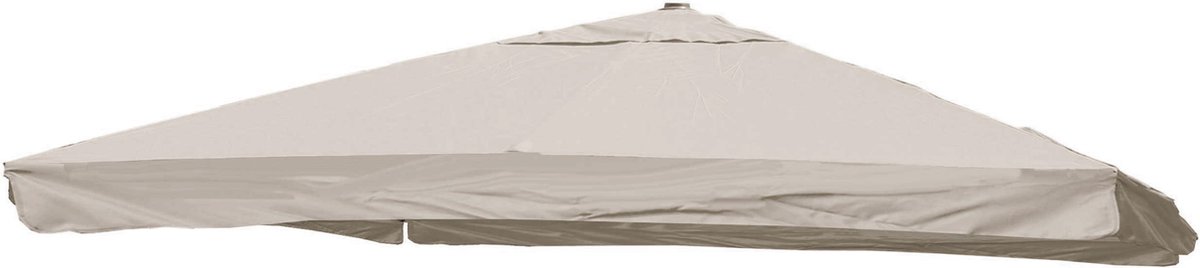 Vervangende hoes voor zweefparasol MCW-A96 met klep, parasolhoes, 3x3m (⌀4,24m) polyester 3kg ~ creme-grijs (4057651373294)