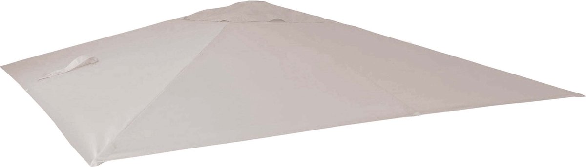 Vervangende hoes voor zweefparasol MCW-A96, parasolhoes, 3,5x3,5m (⌀4,95m) polyester 4kg ~ creme-grijs (4057651524306)