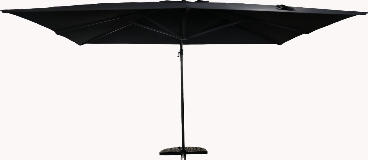 Zweefparasol Antraciet Aluminium 3x4m knikbaar & 360° draaibaar + Kruispoot (4057984010804)