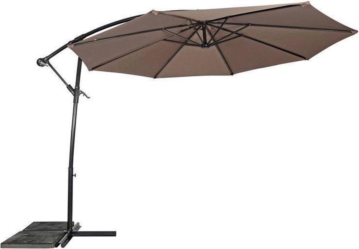 Zweefparasol Gemini Taupe 3 meter doorsnee 53014 (8714365530141)