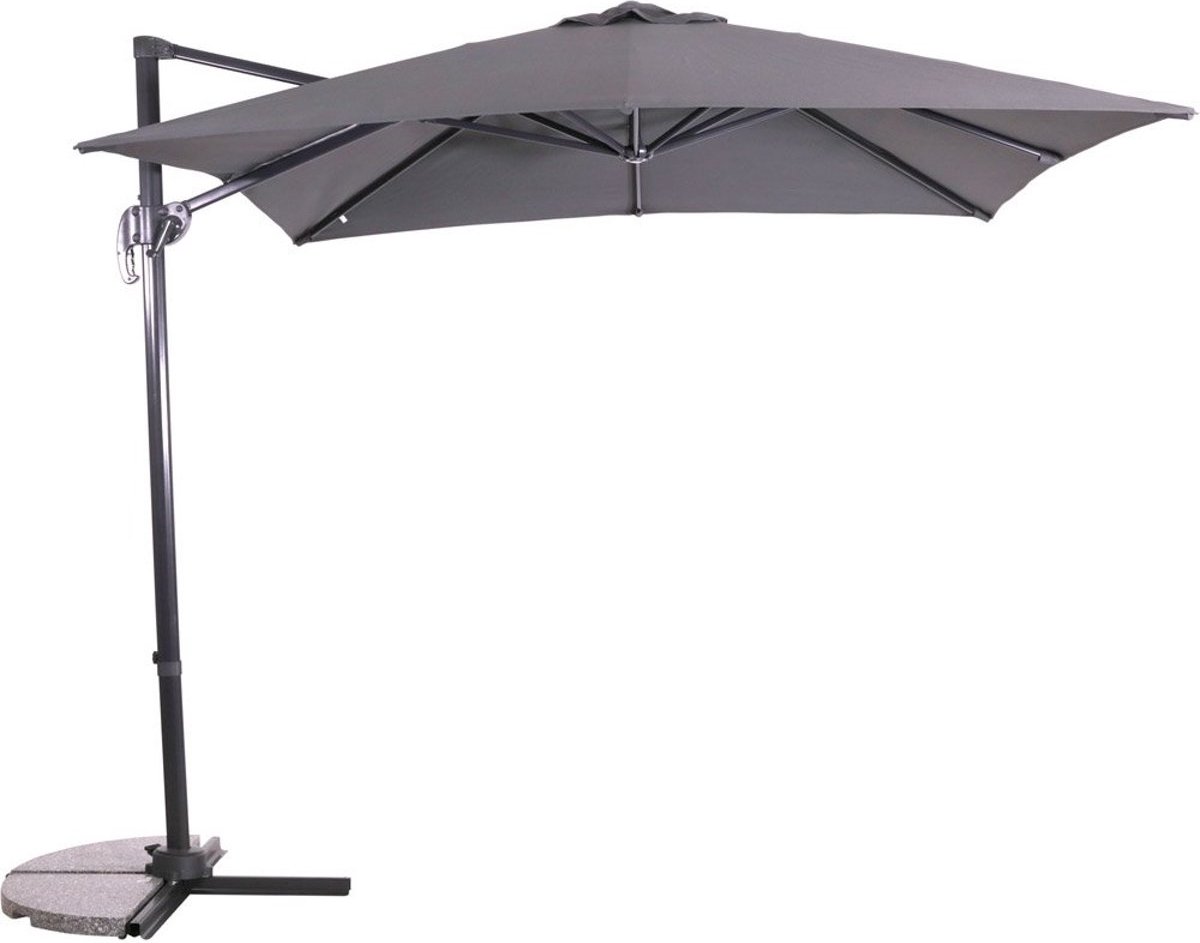 Zweefparasol Libra Grijs 250 x 250 cm - inclusief kruisvoet & hoes (8714365531568)