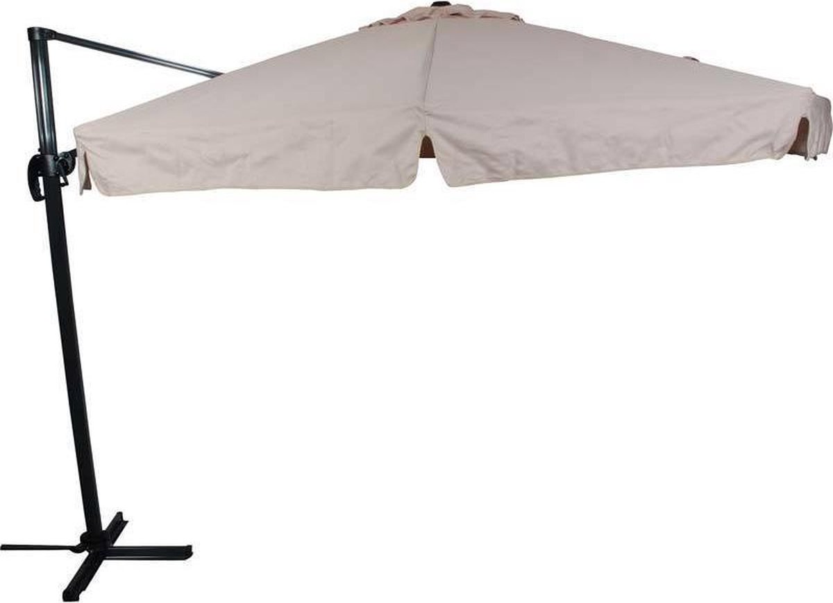 Zweefparasol Virgo 350cm rond Ecru inclusief voet (8714365532213)