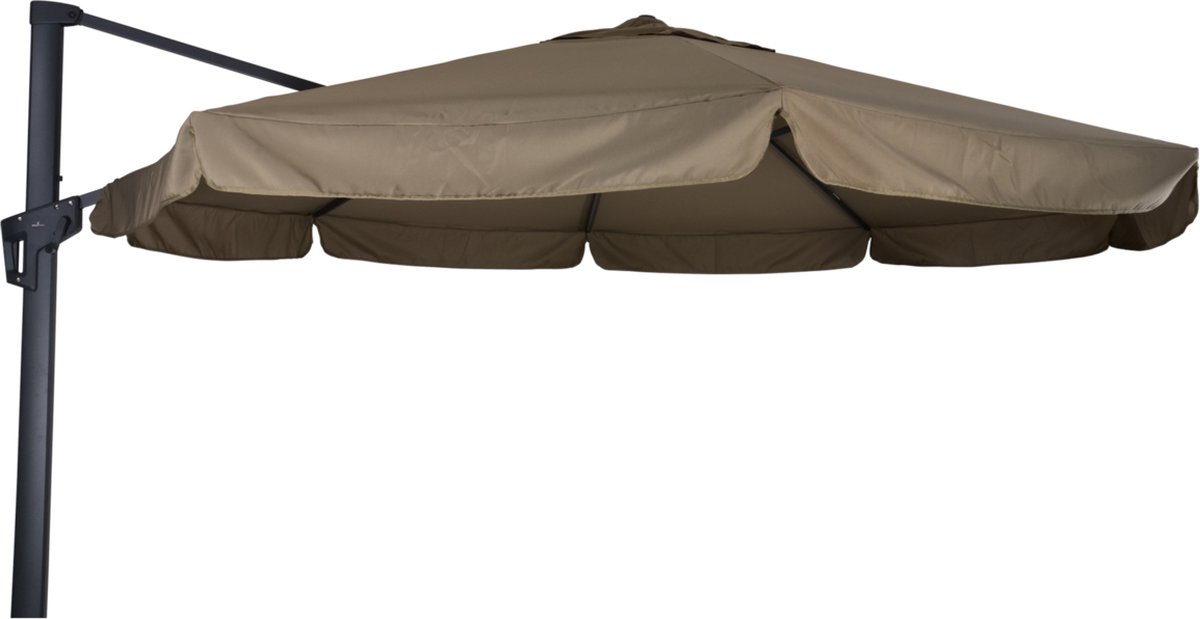 Zweefparasol Virgo Taupe ⌀350 cm - inclusief kruisvoet (8714365532244)