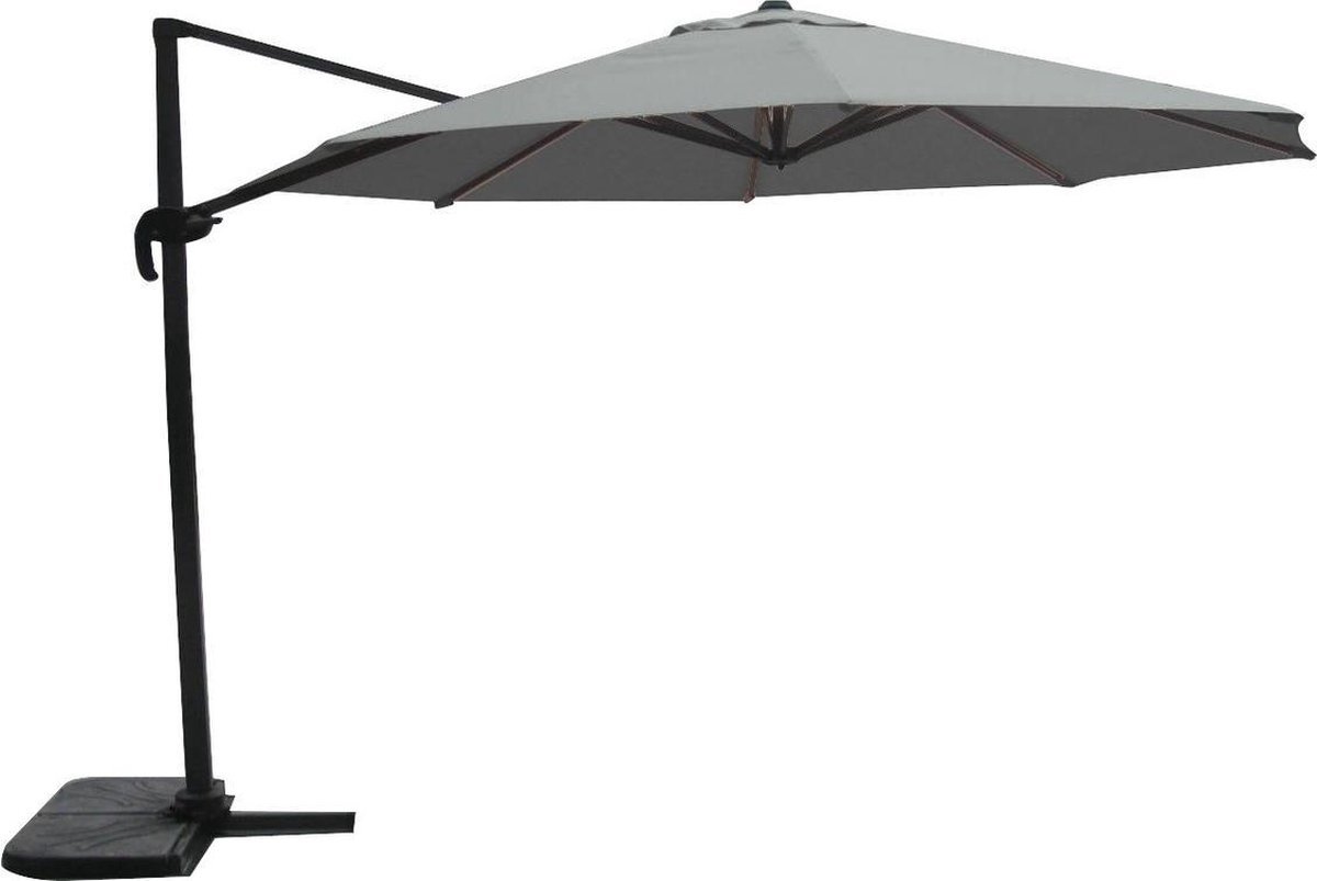 Zweefparasol Virgo grijs zonder volant ⌀3,5mtr - parasol - Tuinmeubels - Zomer - zonwering (6097651791702)