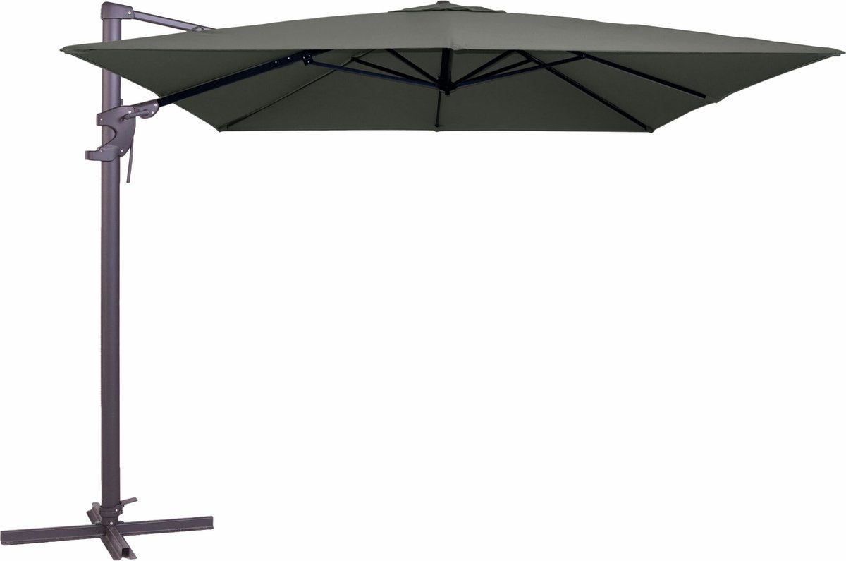 Zweefparasol monaco flex iii 300x300 cm polyester grey grade 6 zonw... (8713229766078)