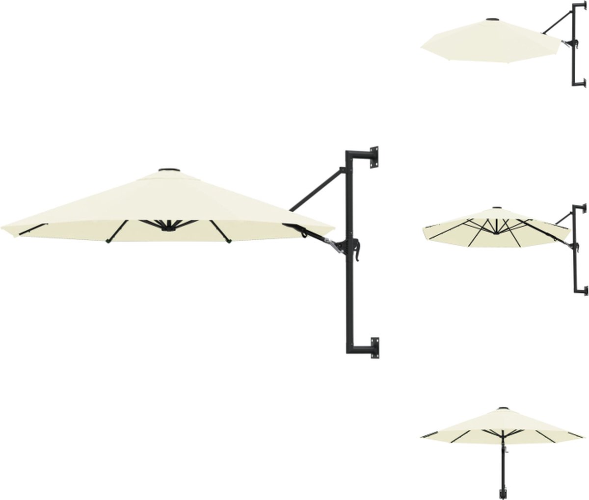 vidaXL Parasol - Parasols - Wandparasol - Wandparasols - Wandparasol met metalen paal 300 cm zandkleurig (8721032974344)