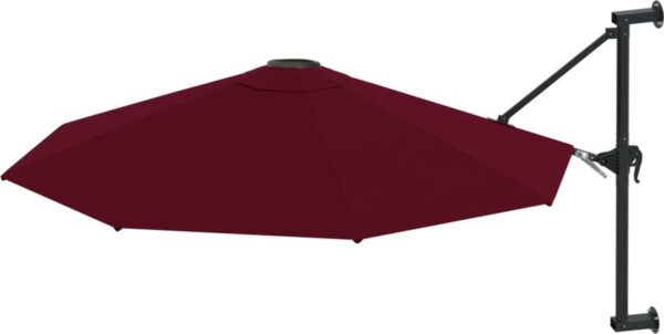 vidaXL Wandparasol - 300 cm - Bordeauxrood Wandparasol - Zonwering - Terrasdecoratie - Balkon Decoratie - Buitenleven - Zomerseizoen - Burgundy (8193278212885)