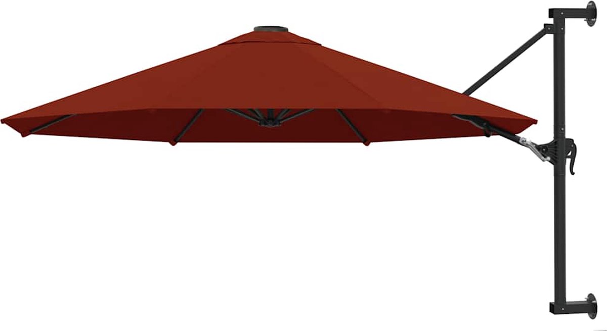 vidaXL Wandparasol 300 cm Terracotta Muurparasol - Terrasdecoratie - Zonnebescherming - Zonnescherm - Outdoor Decor (8104371557193)