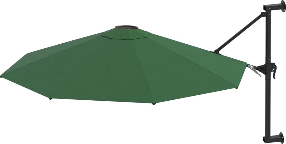 vidaXL Wandparasol - Groen - 300 cm - Met zwengelsysteem Muurparasol - Parasol - Zonnebescherming - Buitenleven - Tuindecoratie - Groene Parasol - Terrasdecoratie (8202522781302)