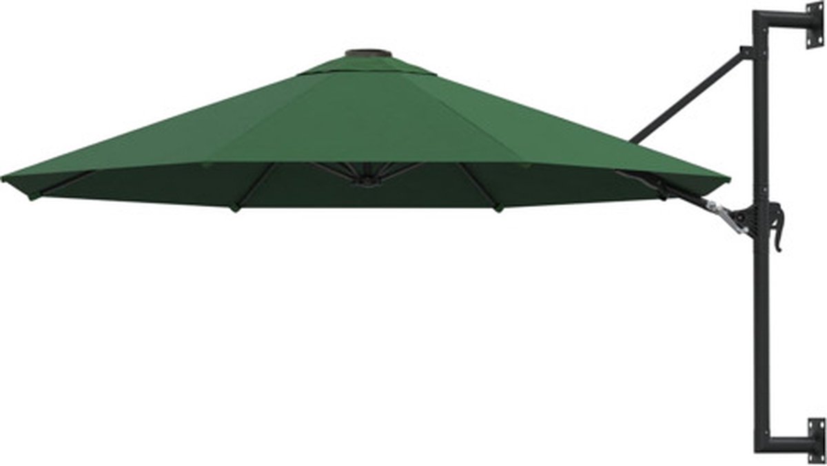 vidaXL - Wandparasol - met - metalen - paal - 300 - cm - groen (8718475711162)