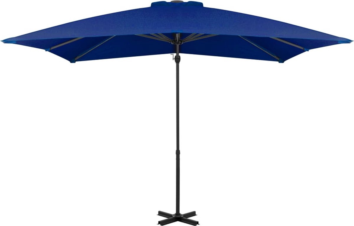 vidaXL Zweefparasol - 250x250 cm - Azuurblauw Hangende Parasol - Zonwering - Tuinset - Buitenschilderij - Terrasdecoratie - Blauw (8204638466784)