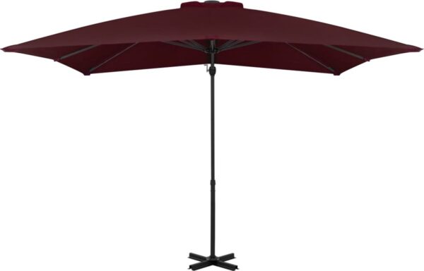 vidaXL Zweefparasol 250x250 cm - Bordeauxrood Zonnescherm - Parasol - Tuinzomer - Buitenschilderij - Patio Set - Terrassenset - Garden Furniture (8123105636942)