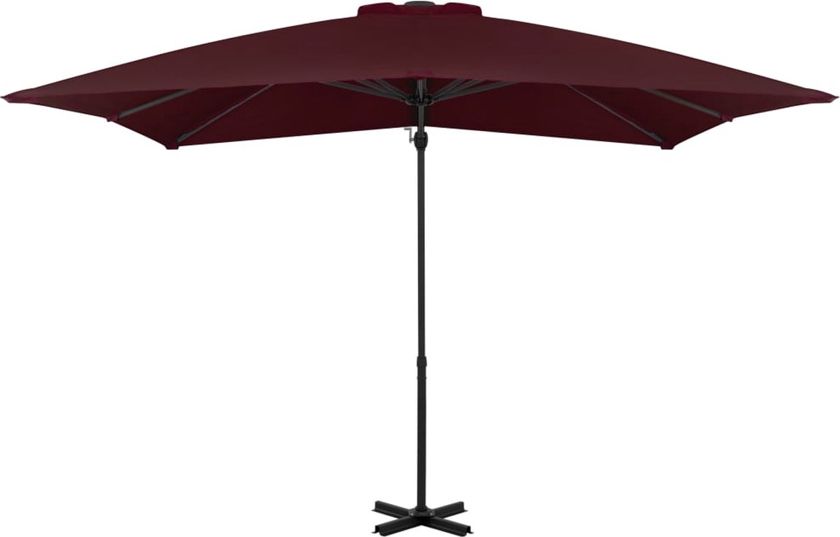 vidaXL Zweefparasol 250x250 cm - Bordeauxrood Zonnescherm - Parasol - Tuinzomer - Buitenschilderij - Patio Set - Terrassenset - Garden Furniture (8123105636942)