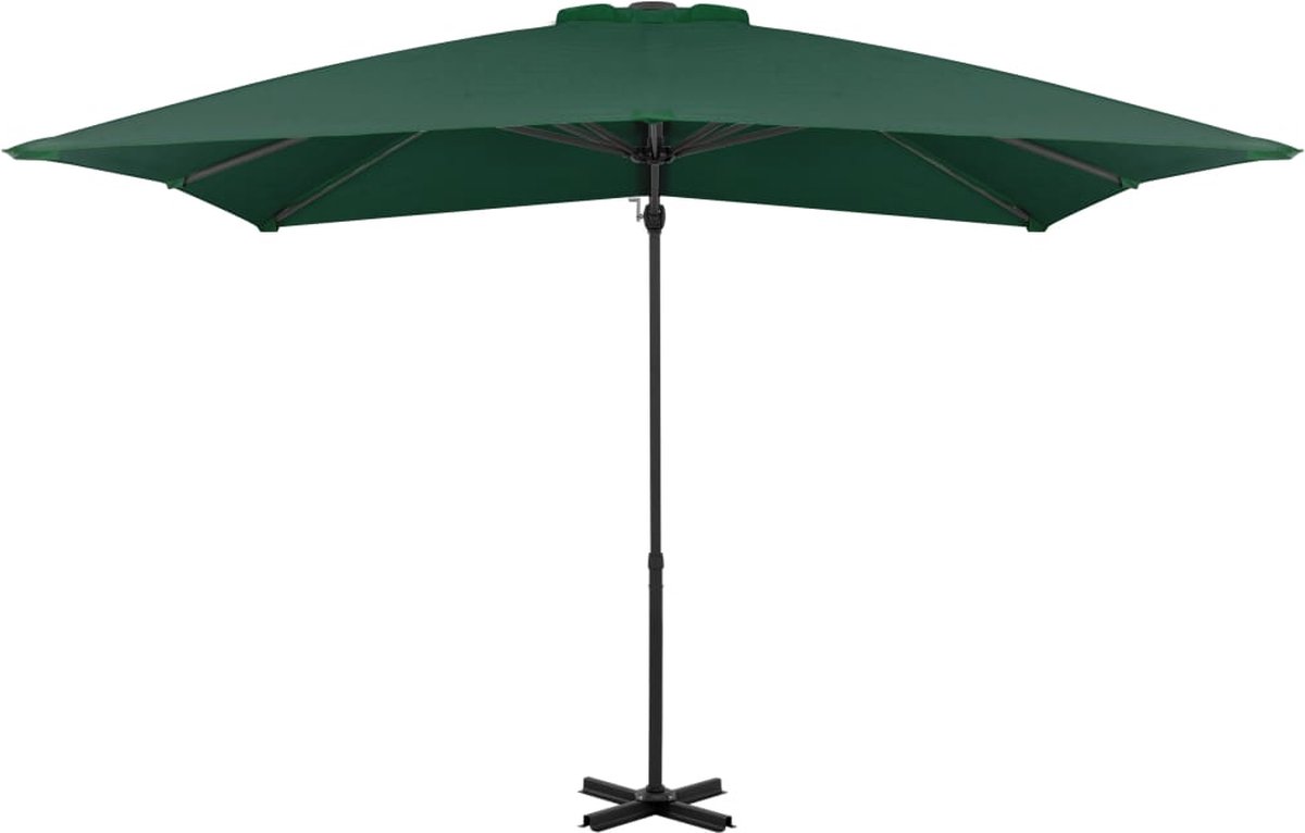 vidaXL Zweefparasol 250x250 cm Groen Hangende Parasol - Parasol Groen - Tuinset - Buitenschilderij - Zomerdecoratie - Zonnebescherming - Patio Set (8301359175848)