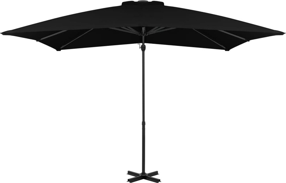 vidaXL Zweefparasol 250x250 cm - Zwart Hangende Parasol - Parasol - Tuinset - Buitenschilderij - Zomerdecoratie - Zonnebescherming - Patio Set - Balkon Decoratie (8103329284532)