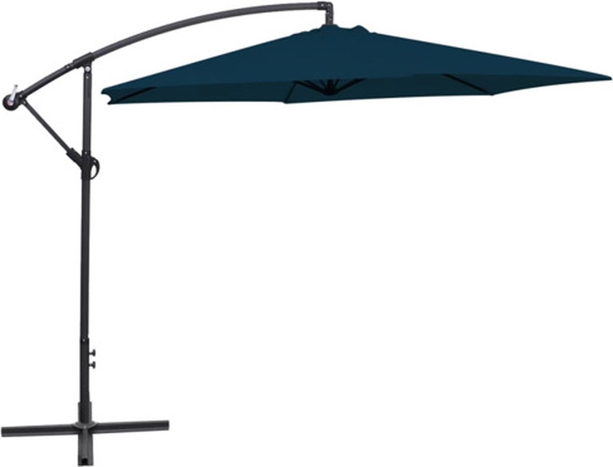 vidaXL - Zweefparasol - 3 - m - blauw (8718475971115)