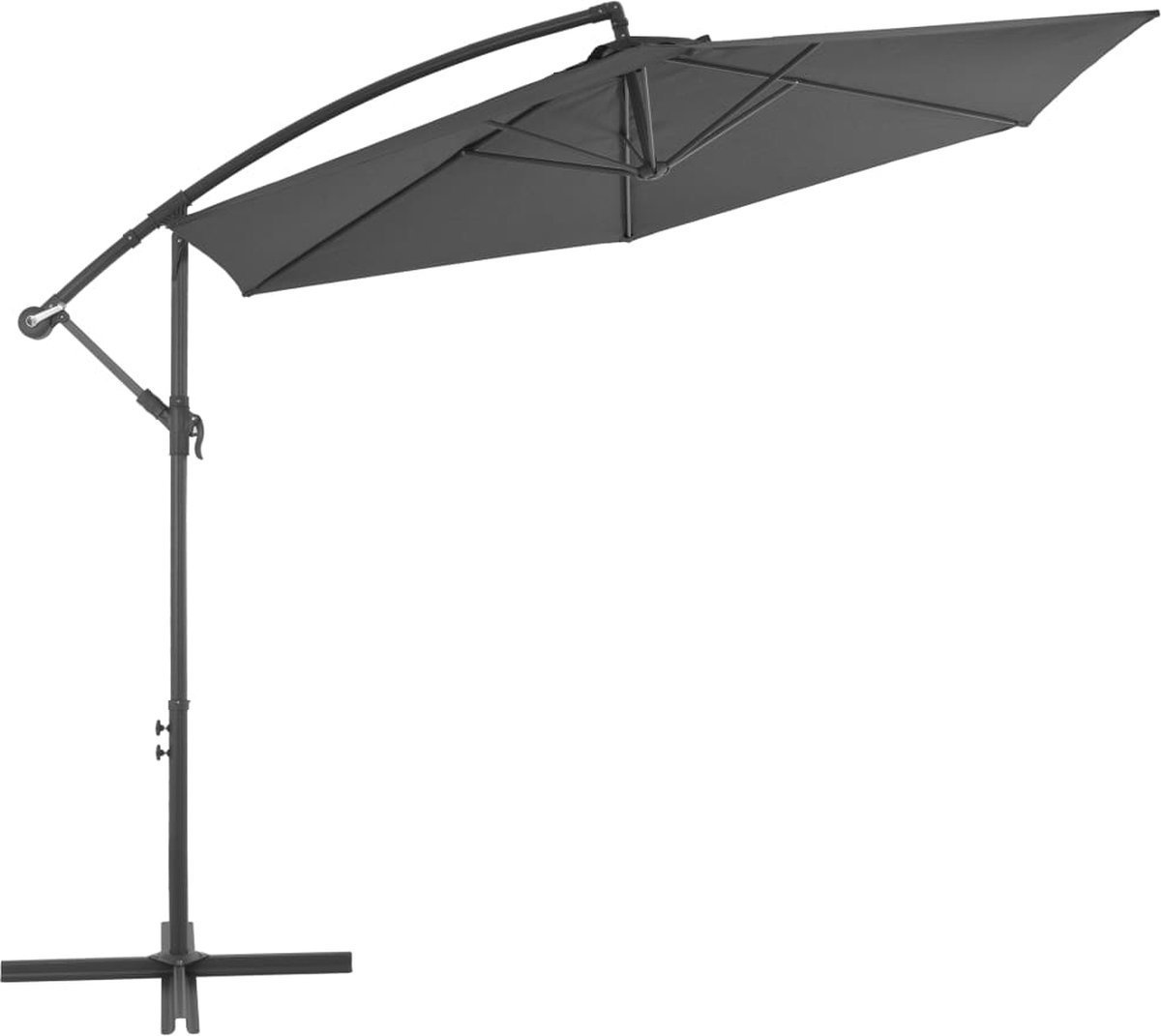 vidaXL Zweefparasol - 300 cm - Antraciet - Aluminium Zonnescherm - Parasol - Tuindecoratie - Buitenleven - Tuinaccessoires - Zomerseizoen - Terrasdecoratie (8204630099959)