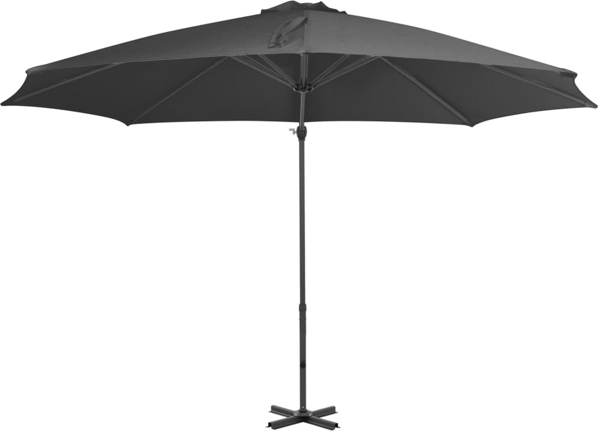 vidaXL Zweefparasol 300 cm - Antracietkleurig Hangende Parasol - Parasol - Tuinset - Buitenschilderij - Terrasdecoratie - Zonwering - Zomeraccessoires - Outdoor Decor (8301359127762)