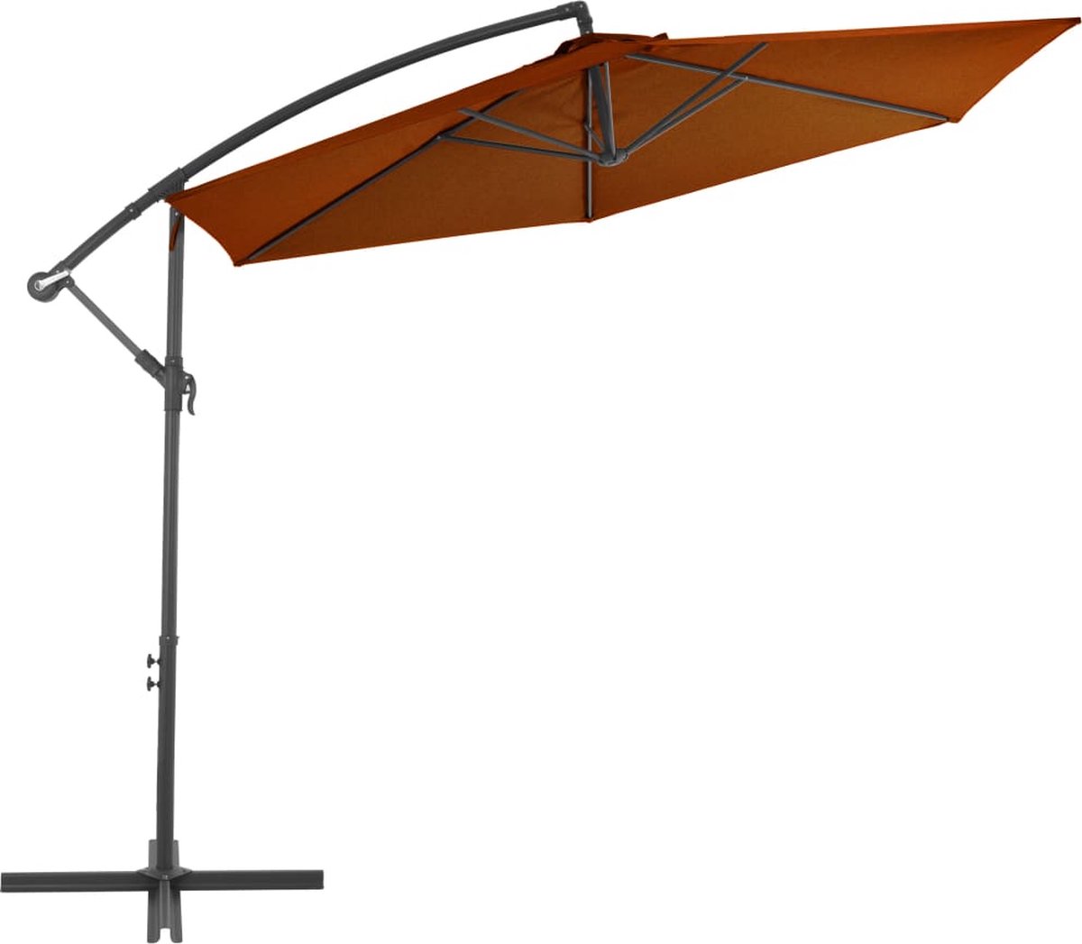 vidaXL Zweefparasol - 300 cm - Terracottakleurig Zonnescherm - Terrasdecoratie - Buitenleven - Tuindecoratie - Parasol (8202522821800)