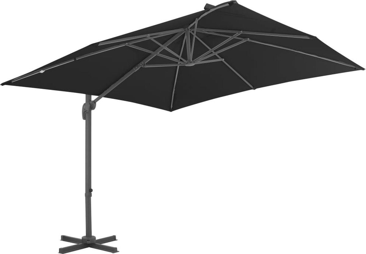 vidaXL Zweefparasol 300x300 cm Antraciet Hangende Parasol - Parasol - Tuindecoratie - Buitenschilderij - Zonnebescherming - Patiodecoratie - Garden Furniture (8301134202011)