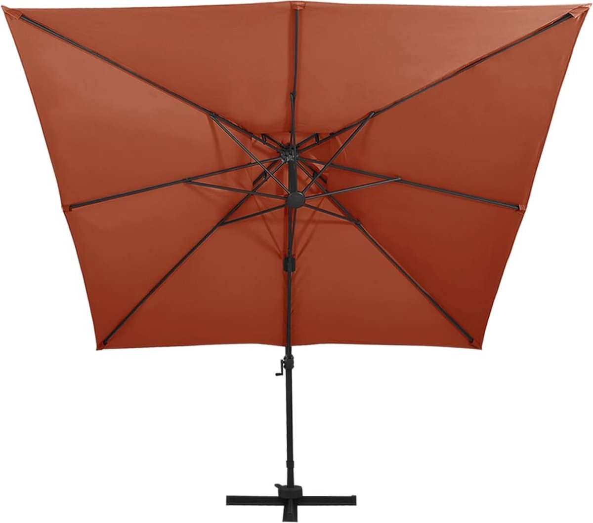 vidaXL Zweefparasol 300x300 cm Terracotta Tuinparasol - Parasol - Zonnezegel - Buitenshuis Decoratie - Terrasdecoratie - Tuindecoratie (8301359163647)