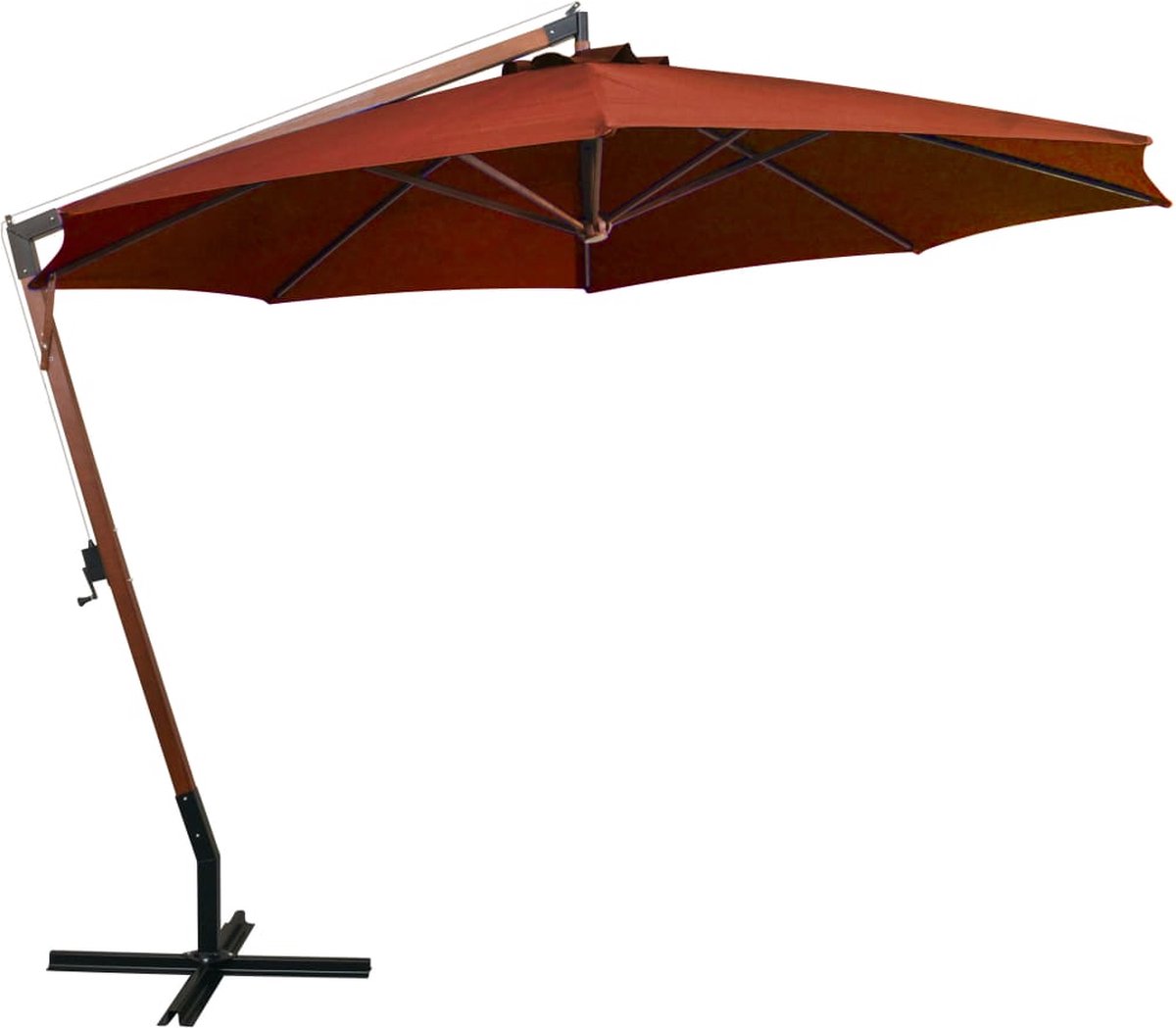 vidaXL Zweefparasol 3,5x2,9m - Terracotta Zweefparasol - Terra Cotta - Tuinset - Buitendrank - Zonnedekking - Zonnescherm - Balkondecoratie - Garden Decor (8301134300854)