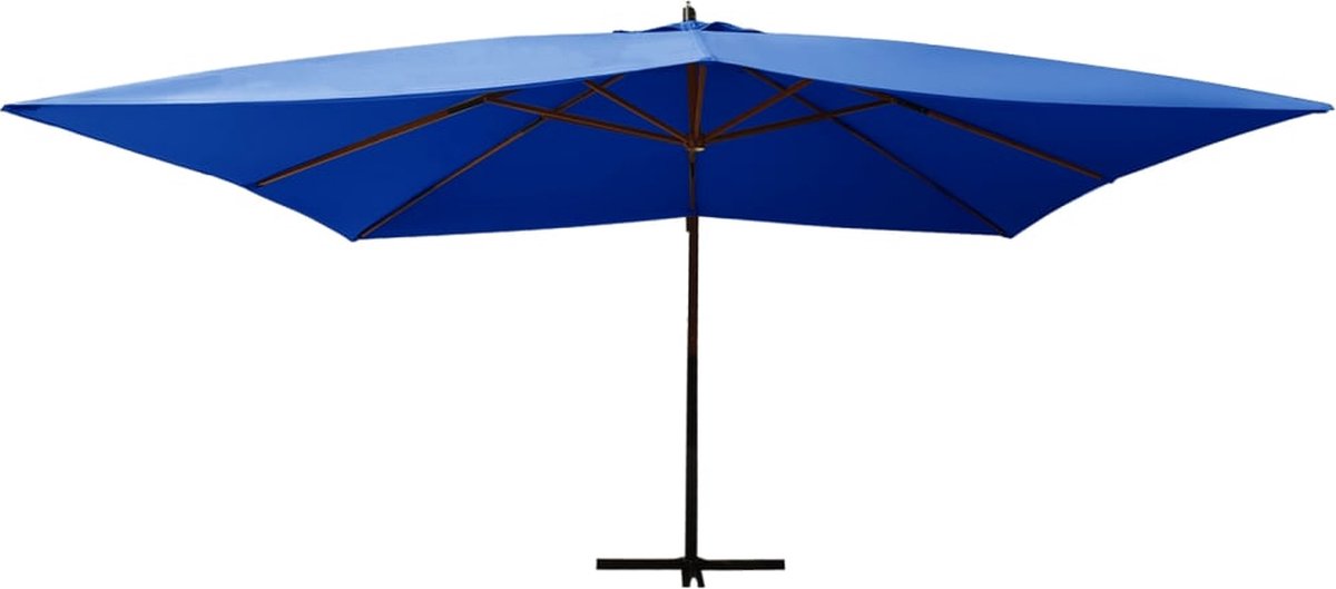 vidaXL Zweefparasol 400x300 cm - Azuurblauw Zweefparasol - Parasol - Tuinzomer - Buitenschilderij - Zonwering - Blauw Parasol - Patio Set (8115801726690)