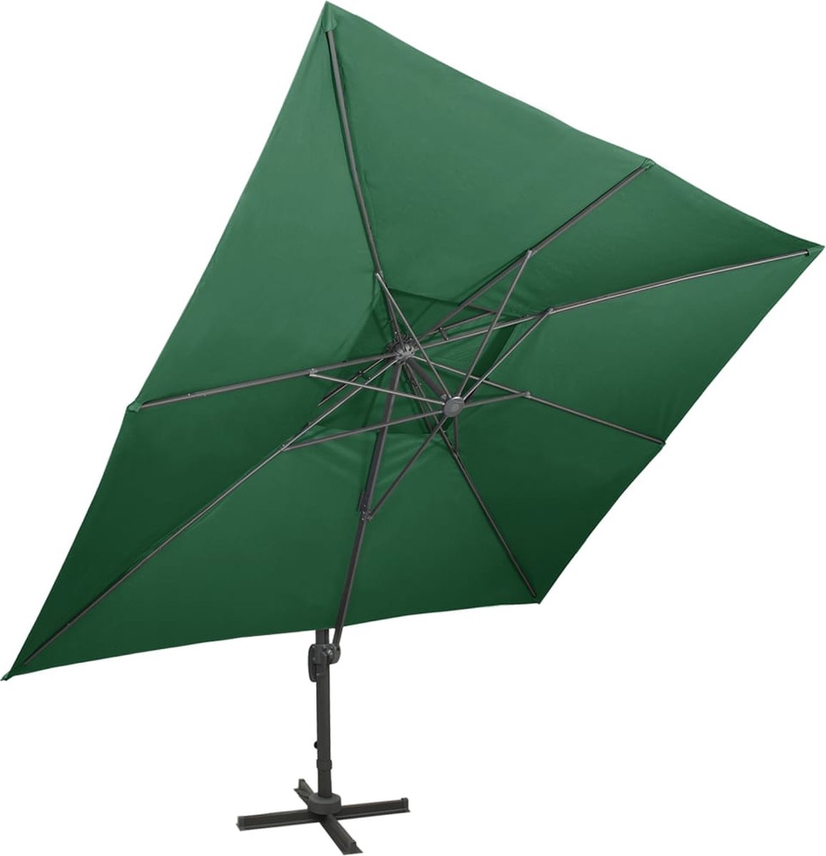 vidaXL Zweefparasol 400x300 cm groen Tuinparasol - Parasol - Tuindecoratie - Buitendecoratie - Zomerzon - Zonnebescherming - Schaduwdoek - Patioset (8138639321028)