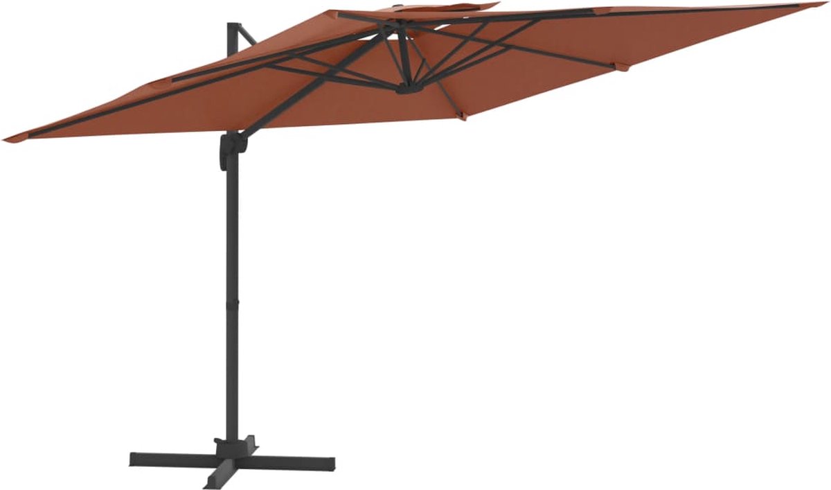 vidaXL Zweefparasol 400x300cm Terracotta Zonwering - Parasols - Tuingerelateerd - Buitendecoratie - Tuinaccessoires - Patioset - Terrasdecoratie - Outdoorliving (8308185715682)