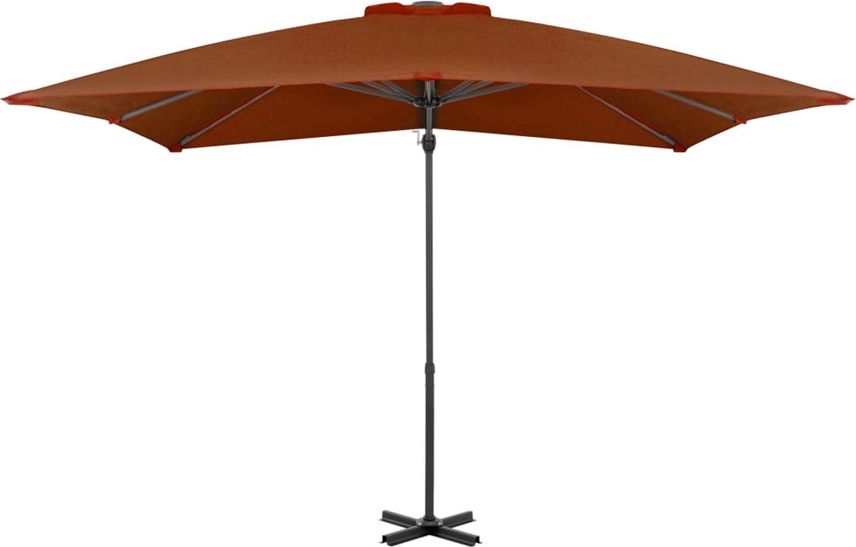 vidaXL Zweefparasol - Aluminium - 250x250 cm - Terracotta Hangende Parasol - Terraszonnescherm - Tuinparasol - Parasol Terracota - Buitenleven - Zomerdecoratie (8212222145298)