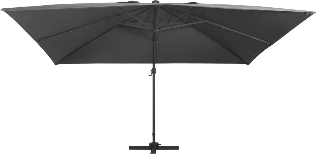 vidaXL Zweefparasol - LED - Aluminium - 400x300 cm Hangende Parasol - Zweefparasol - Terrasdecoratie - Buitenschilderij - Zonnescherm - Led Verlichting - Parasol (8251038085473)