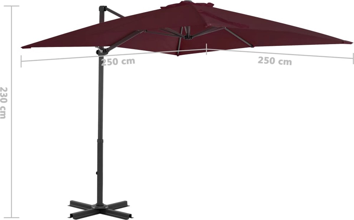 vidaXL - Zweefparasol - met - aluminium - paal - 250x250 - cm - antracietkleurig (8718475700999)