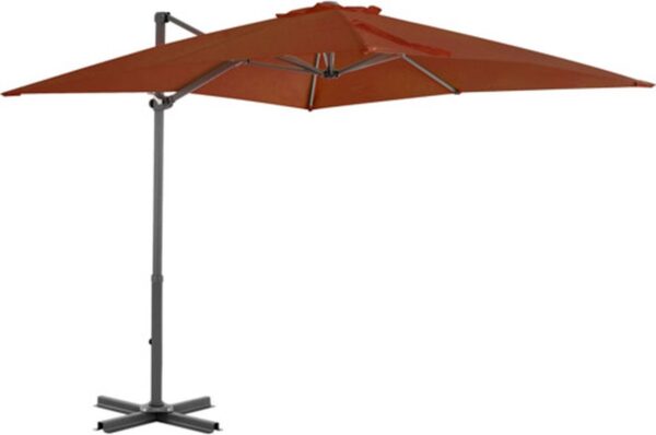 vidaXL - Zweefparasol - met - aluminium - paal - 250x250 - cm - terracottakleurig (8720286181096)