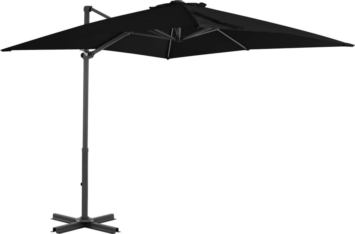 vidaXL - Zweefparasol - met - aluminium - paal - 250x250 - cm - zwart (8719883758879)