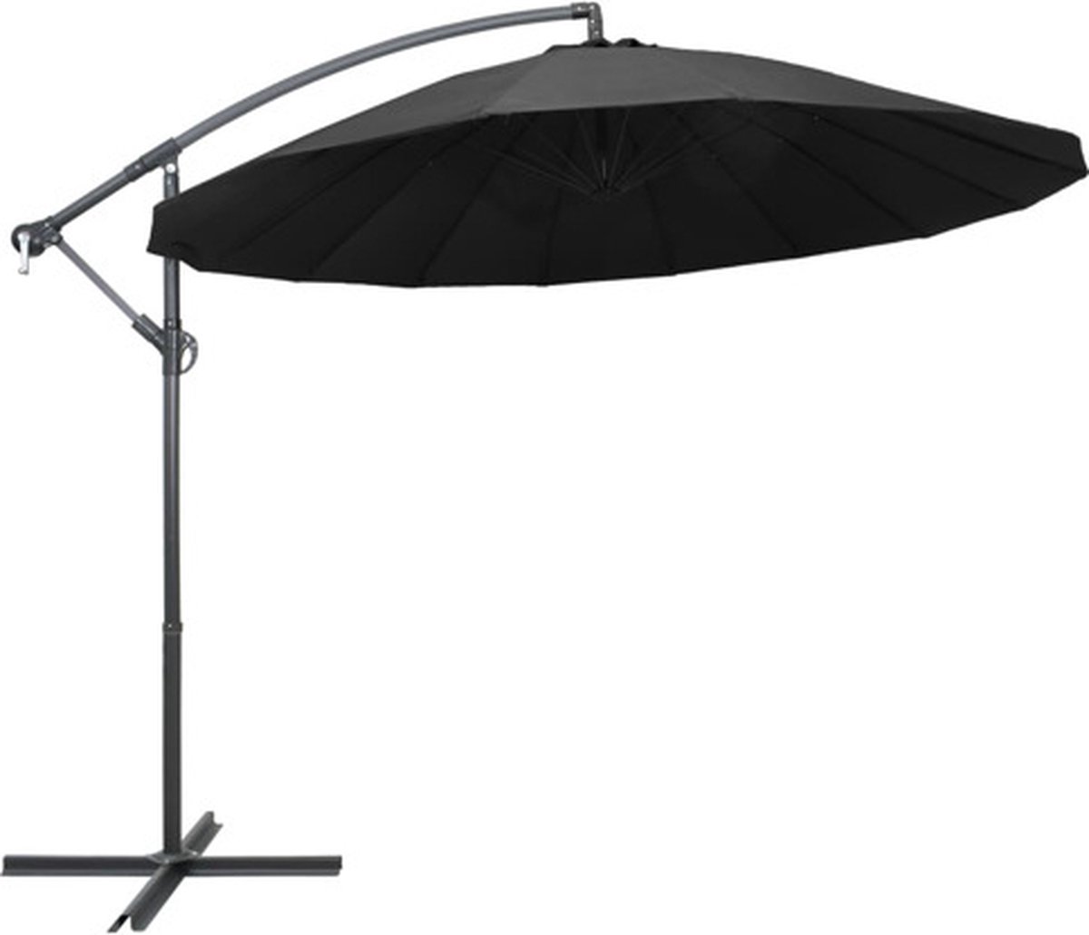 vidaXL - Zweefparasol - met - aluminium - paal - 3 - m - antraciet (8719883745497)